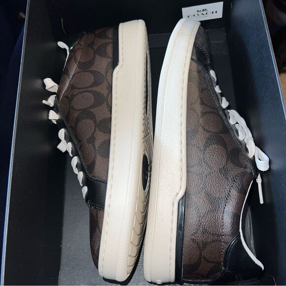 Coach Mahogany Black Clip Low Top Sneaker In Signature Canvas Size 10 NEW IN BOX - Picture 7 of 10